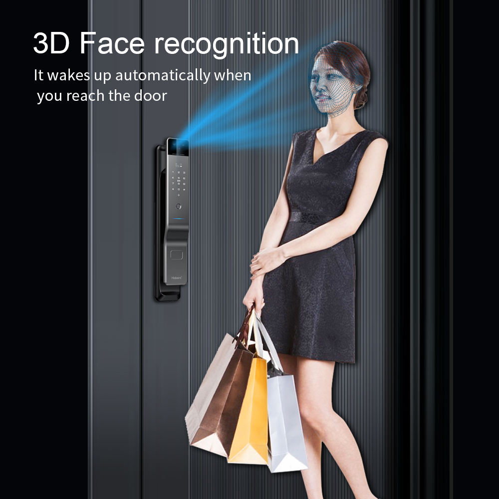 New Waterproof Smart Lock 3D Facial Biometric Recognition Fingerprint Password Keyless Entry Villa Anti-theft Door Lock