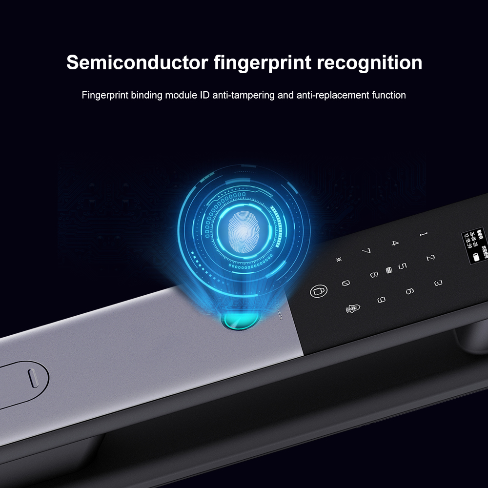Simple Style Smart Lock Finger Vein Face Recognition Fingerprint Password Card Unlock Aluminum Door Memory Card Home Security