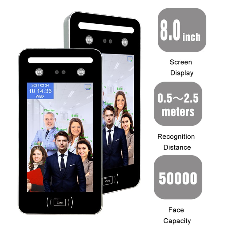 SDK API 8-inch Face Recognition Door Lock Attendance Machine Biometric Access Control Products Wiegand RS485 Factory OEM WIFI