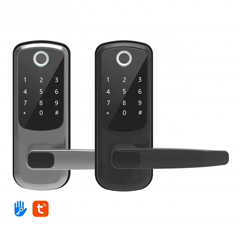 Tuya WiFi TTlock Smart Door Lock Fingerprint Keyless Deadbolt Digital Handle Lock Anti Theft Security for Wooden Door Home Villa