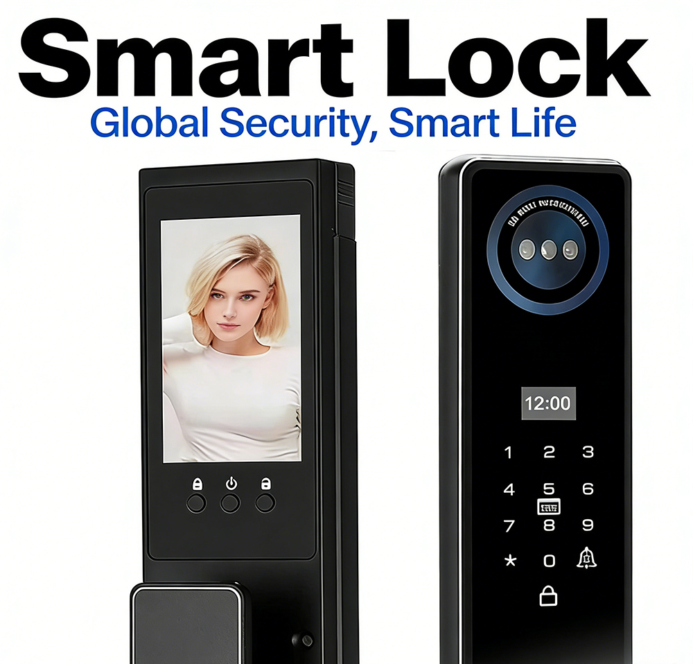 DiJia D13 Support Customized Apartment Smart Door Lock with Facial Recognition Video Intercom Aluminum Alloy Home Door Lock