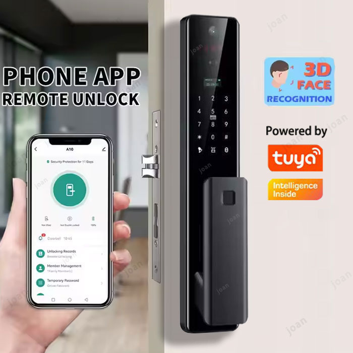 New Wireless Ttlock 6068 Mortise Best Price Intelligent Digital Tuya APP Wireless Mortise Intercom Smart Automatic Door Lock with Camera and Display
