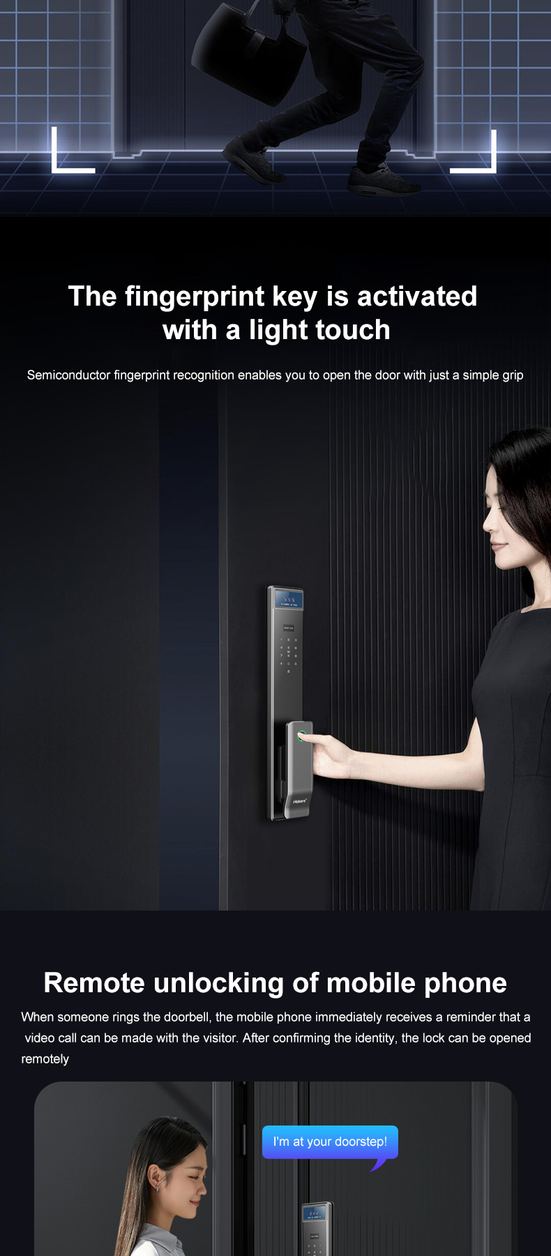 CNC Precision Engraving Smart Lock Palm Vein Face Recognition Hotel Apartment Tuya APP Remote Control Smart Lock