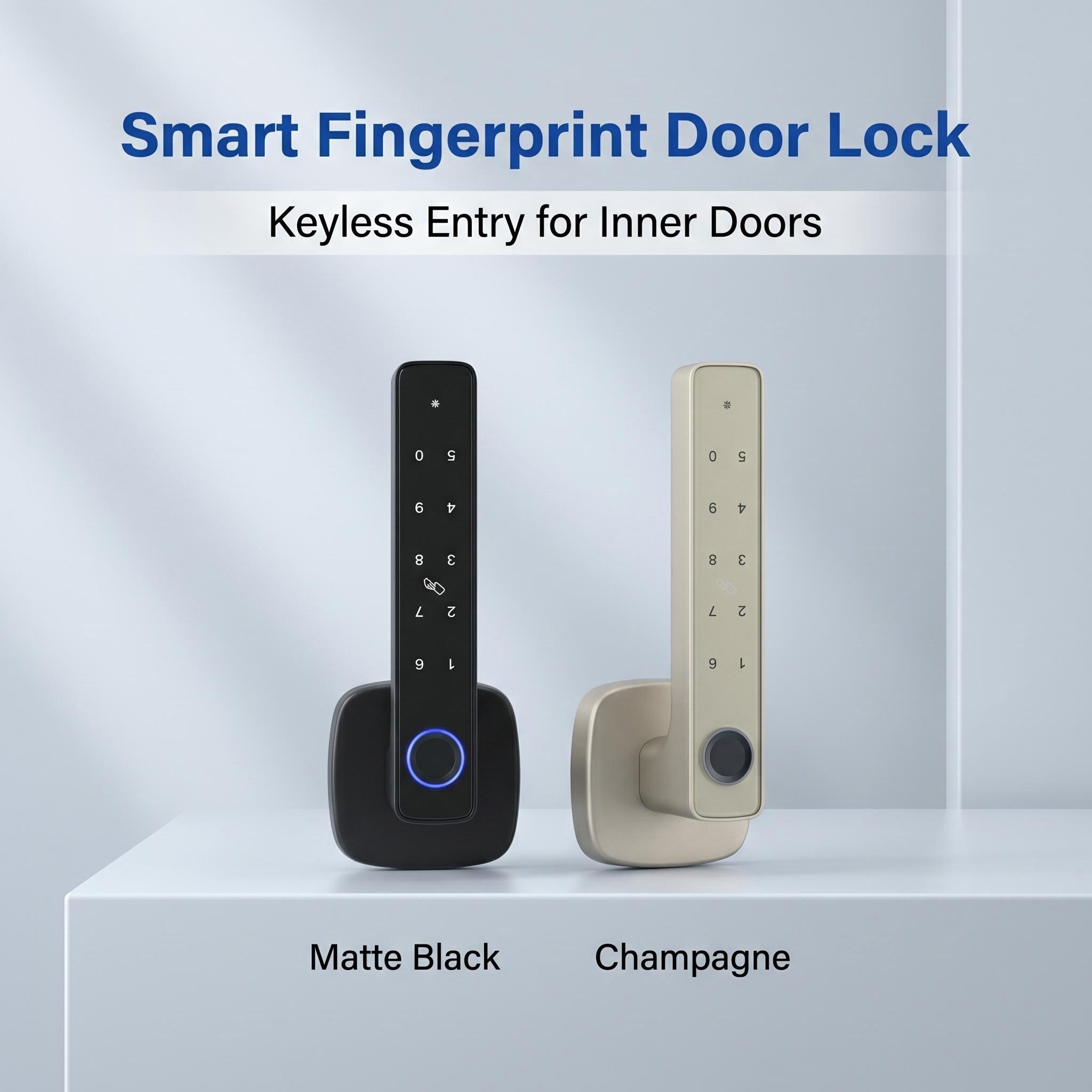 Smart Fingerprint Door Lock Custom Logo Keyless Entry Tuya App Cloud Zinc Alloy Stainless Steel Keypad for Home Office-Factory