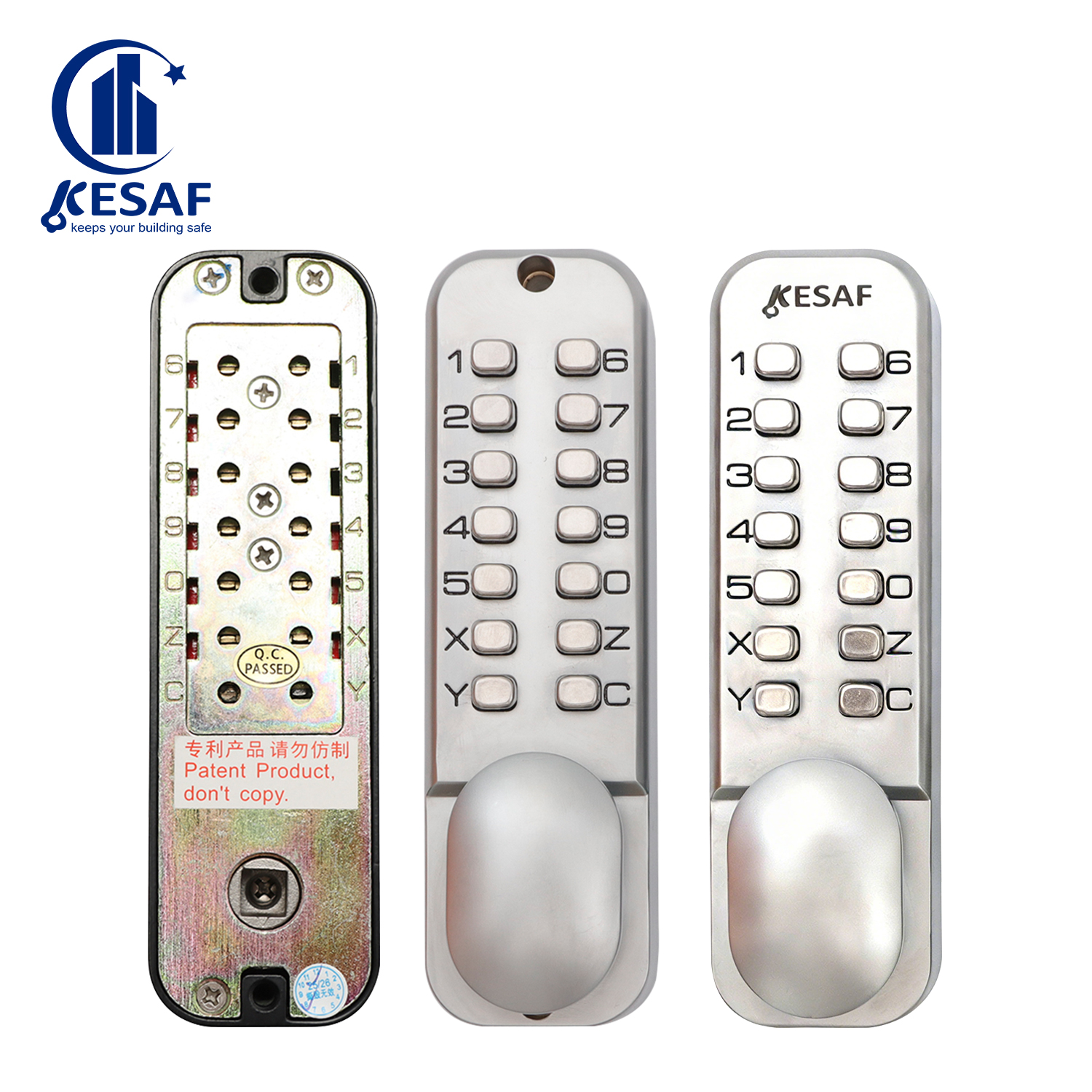 Double Sides Keypads Password Unlock Door Lock Freeze-proof Design Zinc Alloy No Batteries Mechanical Code Lock