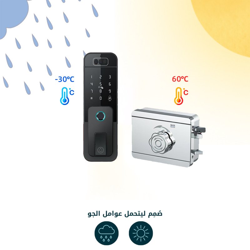 Outdoor Waterproof Smart Home Apple Homekit Matter Tuya Face Recognition Palm Electronic Keypad Deadbolt Door Rim Gate Lock