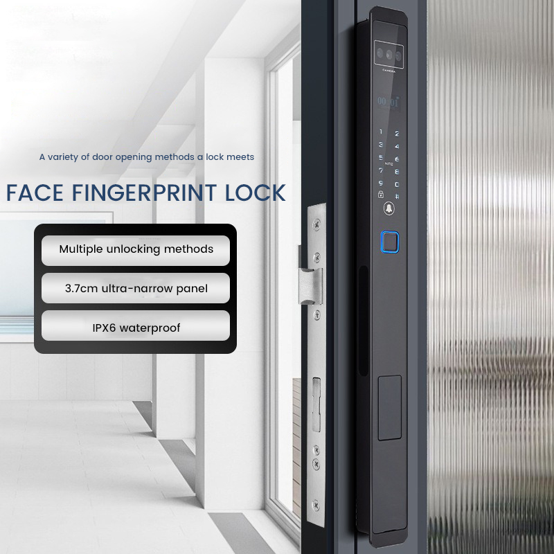 Hot Sale Thermal Break Doors With 3D Biometric Access Auto Locking Mechanism Waterproof Electronic Lock