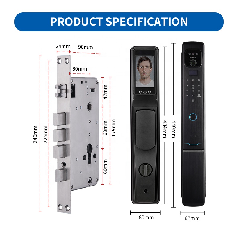 OYO Intelligent Israel Locks Door Tuya Smart With Fingerprint Face Recognition Door Lock Smart Electronic Locks for Doors