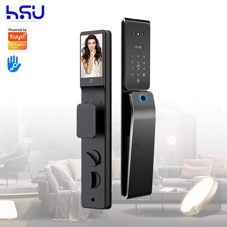Digital Password Smart Electronic Fingerprint Card Key 3D Face Recognition Security Intelligent Door Lock for Houses Building