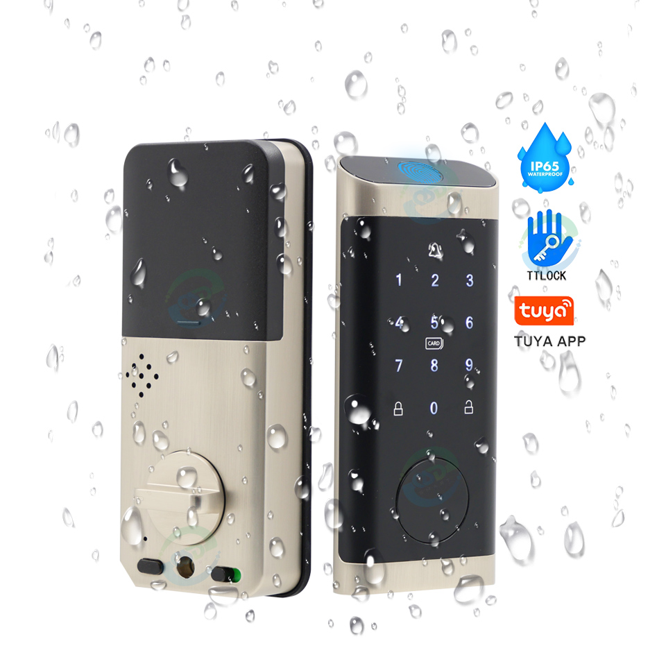 Waterproof Zinc Alloy High Security TTlock Digital Lock WiFi Tuya App Keyless Auto Deadbolt Smart Lock for Steel Door