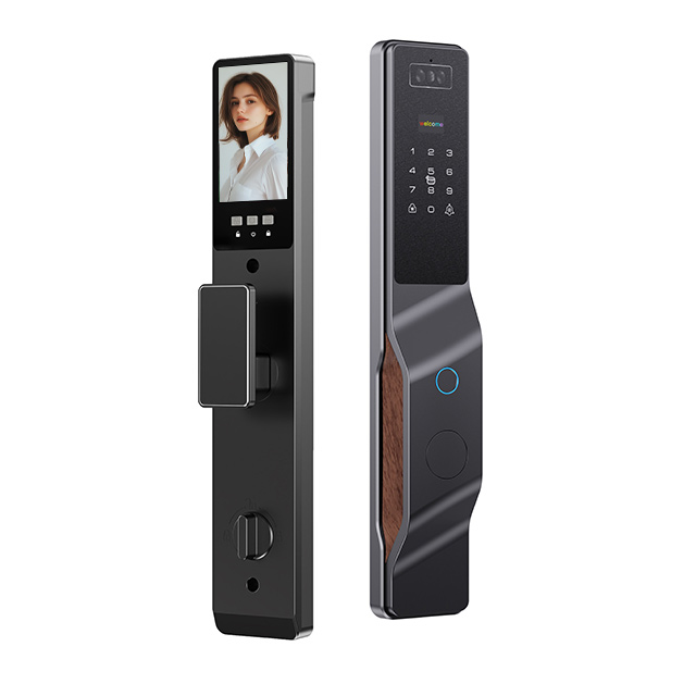 Wholesale 2026 AI 3D Face Recognition Smart Lock with HD Camera Video Intercom 15mm Ultra-thin Digital Door Lock for Saudi Villa