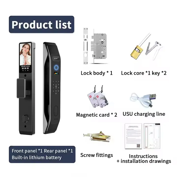 Enrique Tuya 3D Face Digital Lock Active Video Intercom Safe Fingerprint Smart Door Lock With Real Time Camera