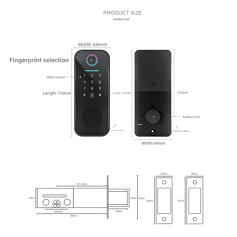 Tuya Electric Digital WiFi Smart Door Lock High Security Fingerprint Deadbolt with Camera for Steel Door Keyless Password Key