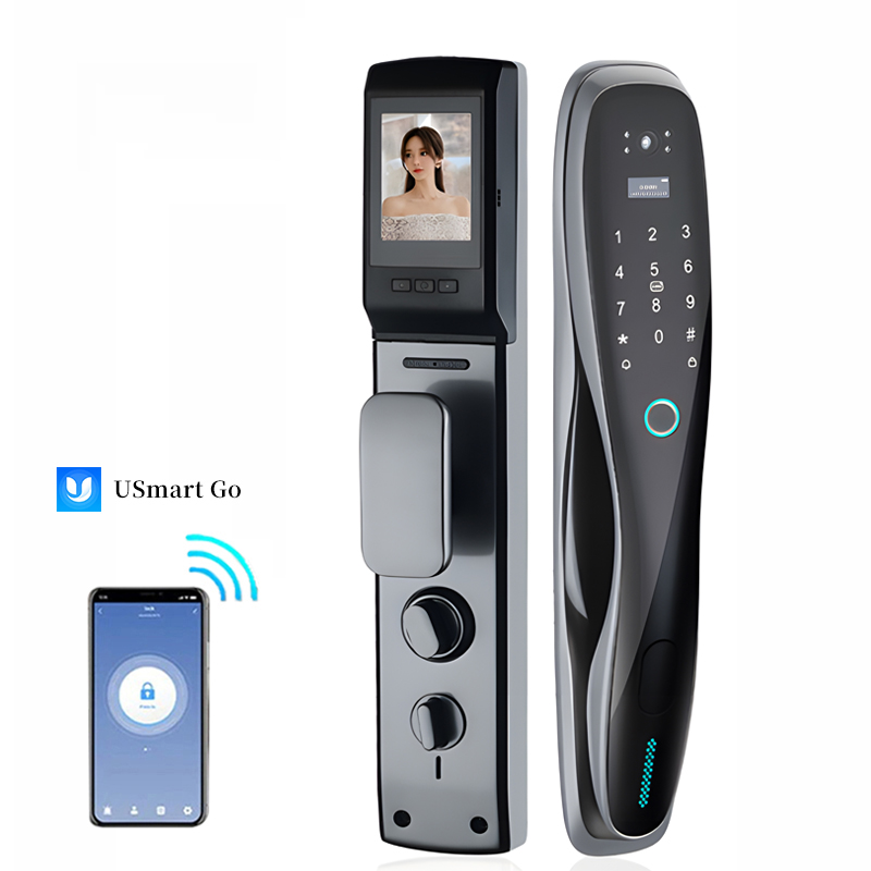 Smart Door Lock With Password Key IC Card Unlock APP Electronic Lock With Camera Biometric Fingerprint Lock Security