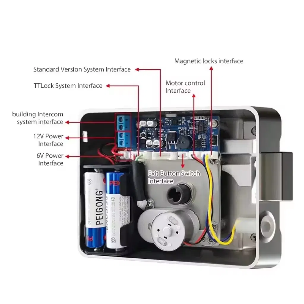 S812 Waterproof Digital Handless Password Gate Rim Latch Lock WiFi Smart Home Ttlock APP Control Metal Smart Door Lock