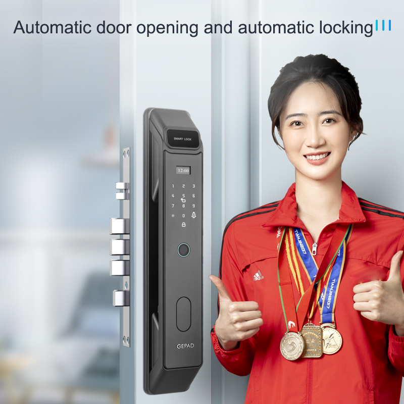 Advanced Home Office Smart Door Lock Biometric Fingerprint Recognition Password Access Card Mechanical Key-Gepad G5 300 Users
