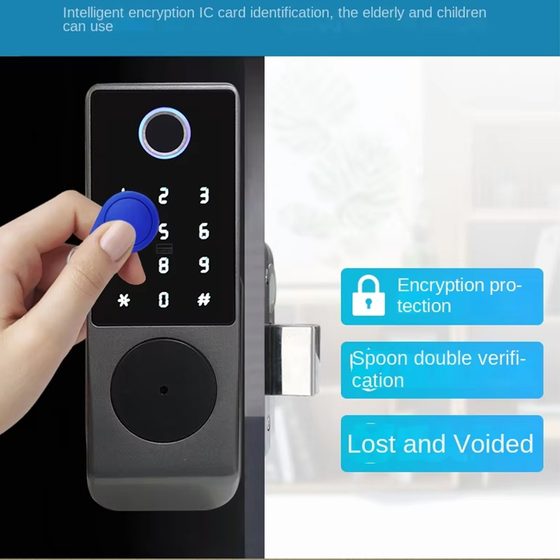 Tuya APP Smart Double Fingerprint Door Lock Waterproof Digital Key Code Electronic Rim Locks Aluminum Alloy