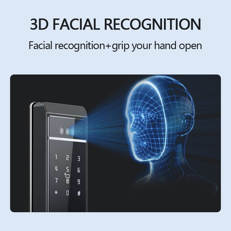 S810Max Smart Lock with Camera &amp; Tuya Wifi App Face Palm Fingerprint Recognition Card Code Key Multi-unlock Ways for Home