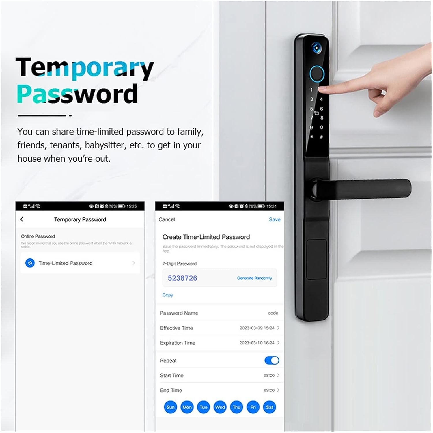 AISUO TUYA WIFI TT Lock Smart Waterproof For APP Electric Biometric Fingerprint Card Door Lock Tuya Smart Wood Door Home