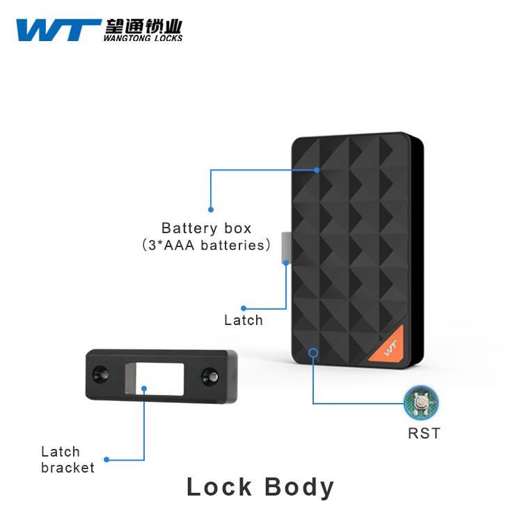 Black Small Fingerprint Drawer Lock Smart Keyless Electronic Cabinet Lock