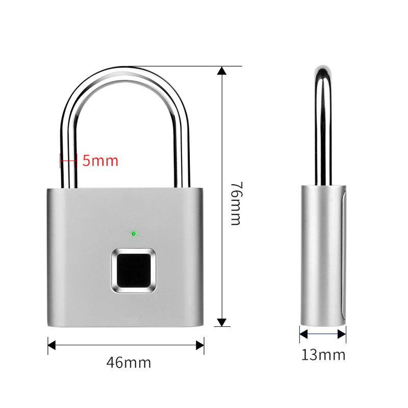 Smart Fingerprint Padlock High Security Waterproof Luggage Backpack Suitcase Gate Gym Locker Door