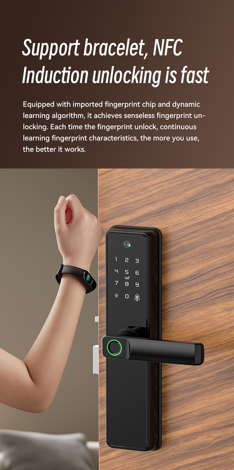 Sinovo Smart Lock WIFI Tuya Ttlock APP Control Fingerprint Electronic Digital Touch Screen Keypad Code Key Smart Door Lock