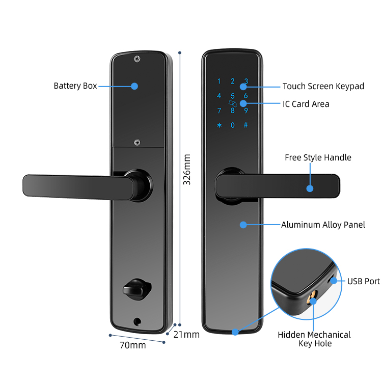 Keyless Entry Door Lock TTLOCK APP PASSWORD Electronic Key Free Protected Password Door Lock Digital Smart Door Lock