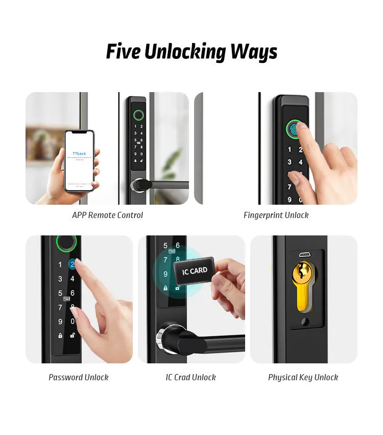 European Style Slim Fingerprint Digital Door Lock Dimension Details