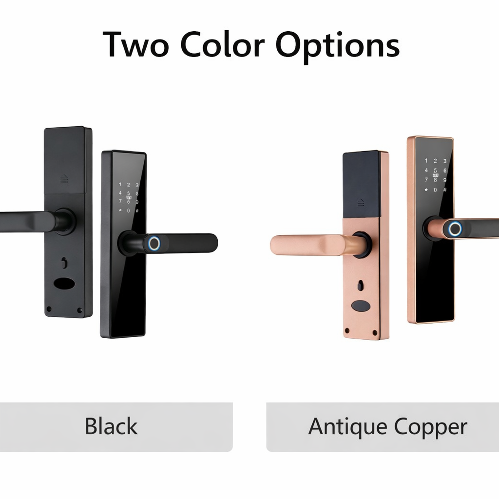 Matter Smart Door Lock Inteligente WIFI Tuya APP Wholesale Price Smart Locks Fingerprint Password Card for Keyless Entry Wood