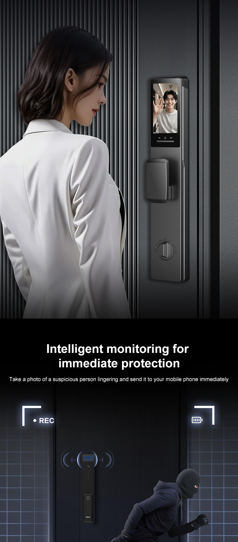 CNC Precision Engraving Smart Lock Palm Vein Face Recognition Hotel Apartment Tuya APP Remote Control Smart Lock