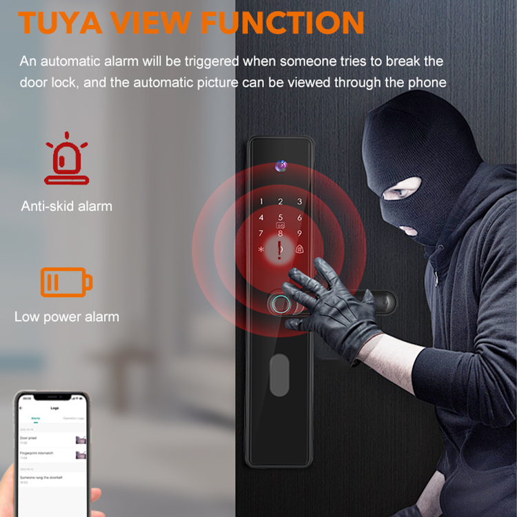 High Quality Waterproof WiFi TUYA App Smart Digital Lock Keyless Deadbolt Lock Electric Handle Front Door Lock With Keypad