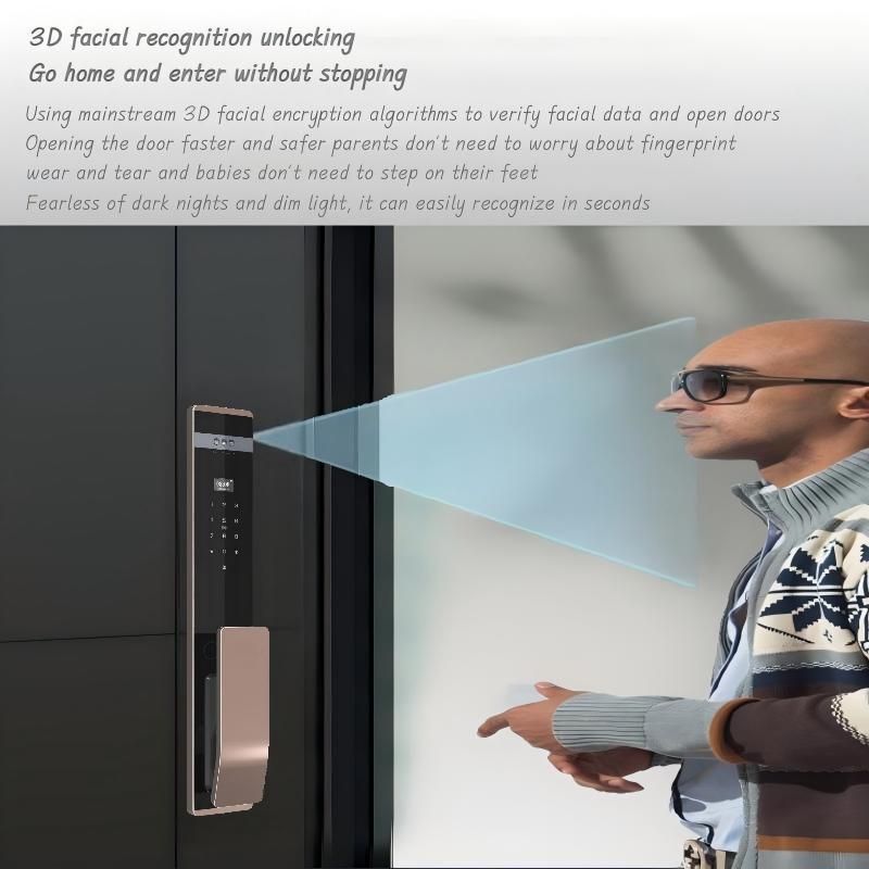 3D Face&amp;Palm Vein Recognition Tuya Smart Lock Door Fully Automatic Electronic Digital Biometric Fingerprint Smart Home Door Lock