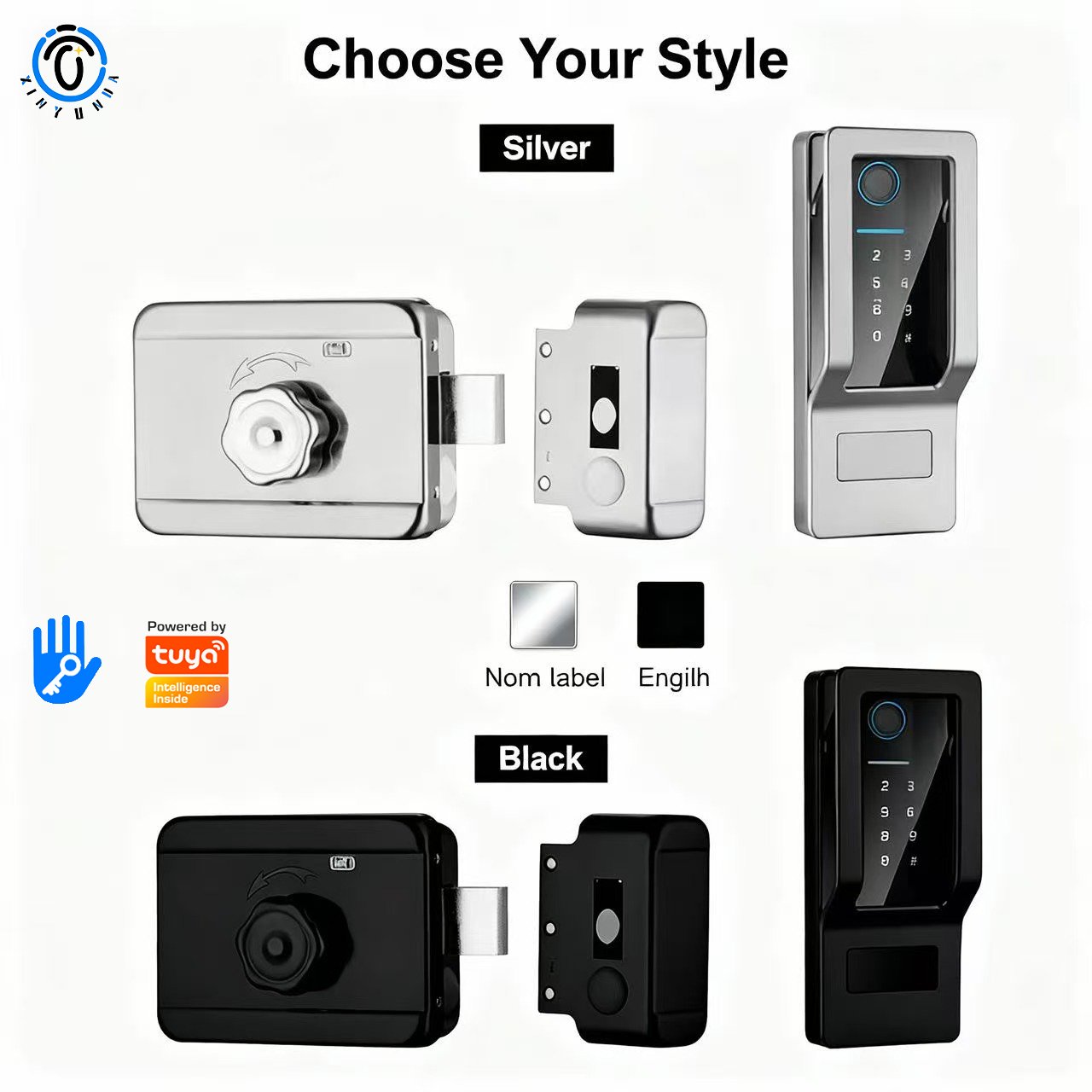 Security Tuya Wifi Fingerprint Biometric Digital Code Ttlock Wifi Smart Front Door Lock