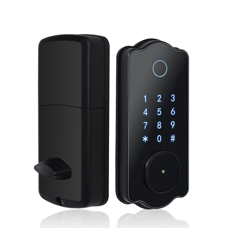 High Security Anti-Peep Code Fingerprint Door Handle WiFi APP Intelligent Digital Smart Door Lock