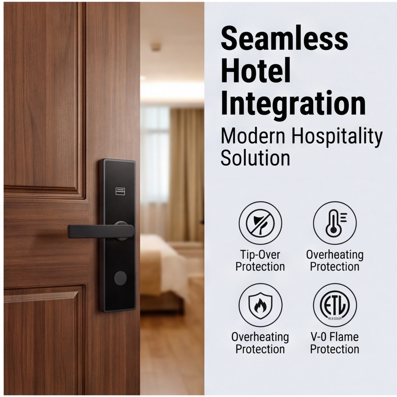 Smart Hotel Door Lock RFID Card Keyless Entry Electronic Hotel Lock for Apartment Motel Resort