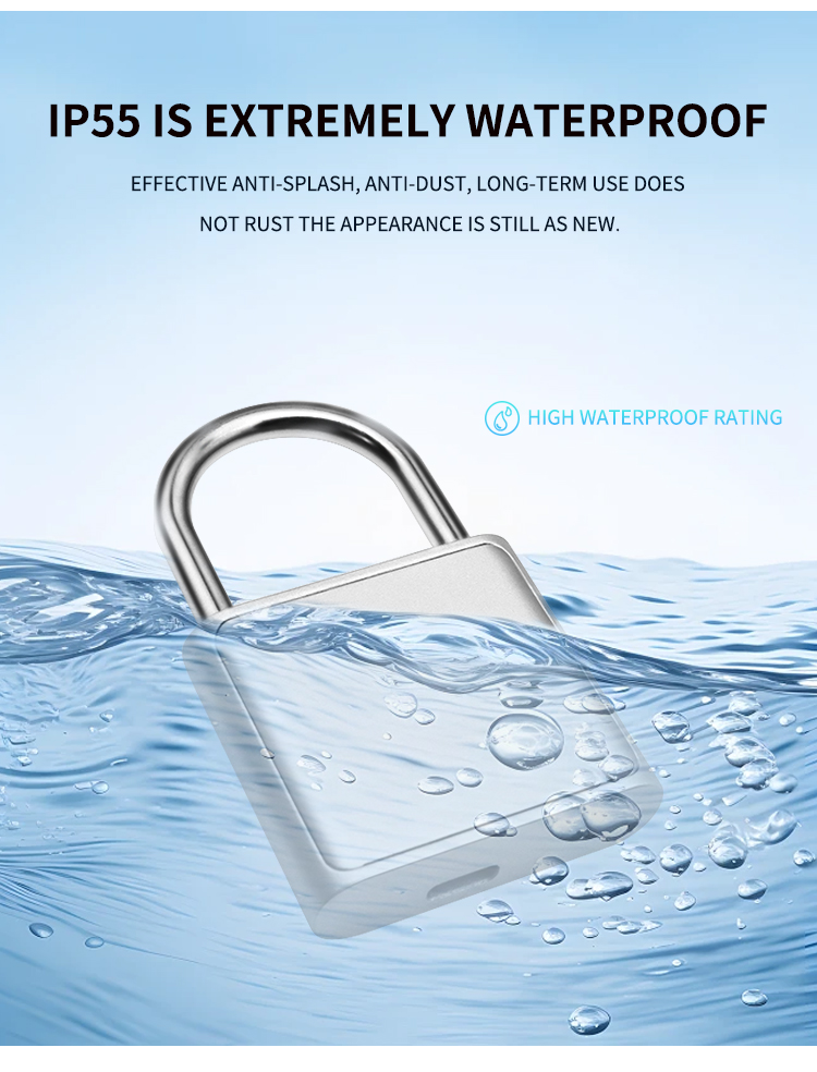 High Cost Performance Zinc Alloy Fingerprint Smart Padlock Cloud Waterproof Outdoor Anti-Pry Safety Lock for Aluminum OEM/ODM