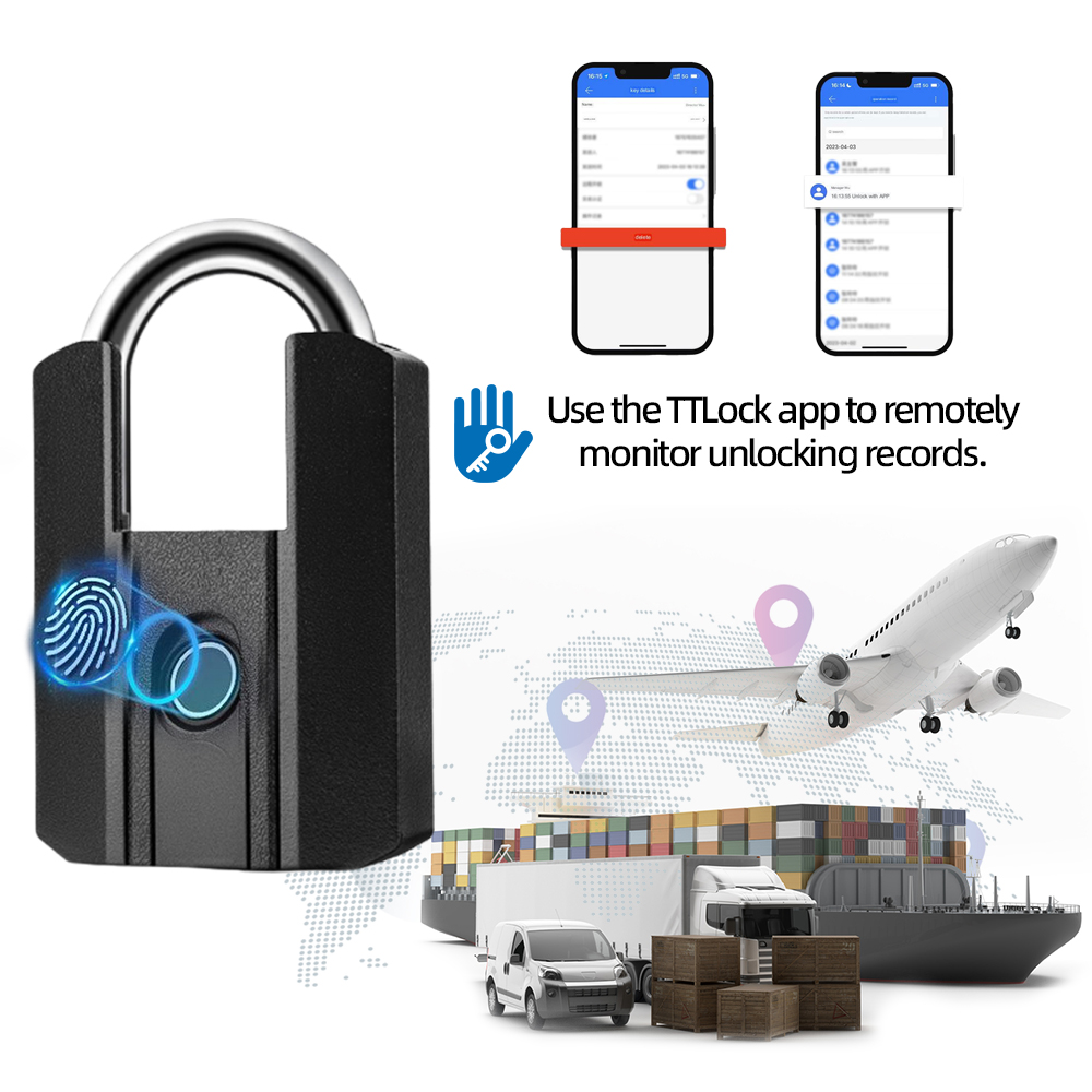 Wholesale Fingerprint Smart Padlock Finger Print Padlock With Keyless Suitable for Gym Biometric Locke and Storage Smart Padlock