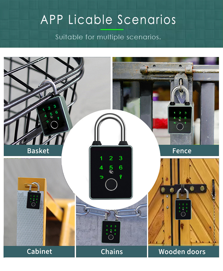 TUYA/TTLOCK Smart Door Lock Digital Keypad Electronic Security Padlock with Smart Card and Fingerprint Digital Lock