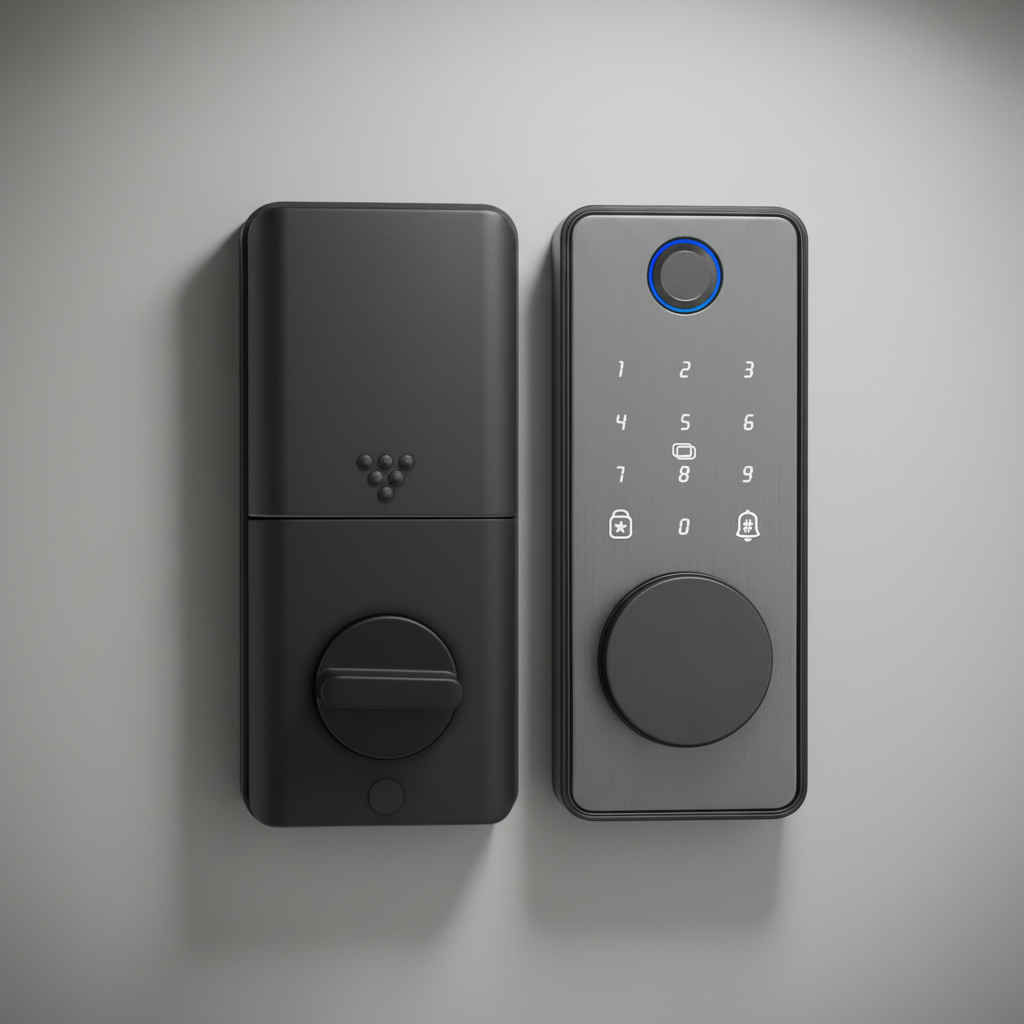Smart Fingerprint Door Lock Tuya APP Smart Lock Keyless Entry Door Lock with Fingerprint Password Card Bluetooth and IML Finish