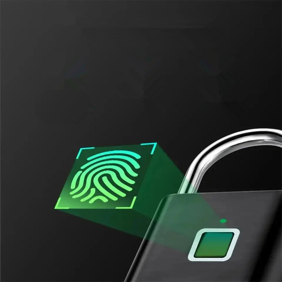 Smart Home Keyless USB Charging Fingerprint Lock Smart Padlock Waterproof Door Lock Unlock Portable Anti-theft Padlock Zinc