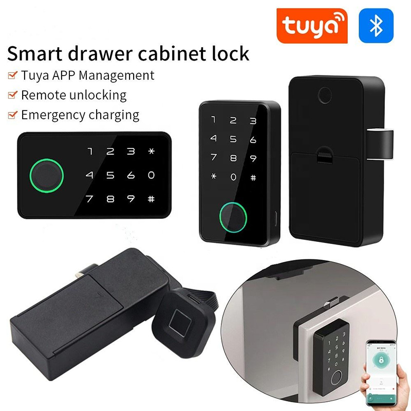 Digital Safety Keyless Rfid Code Fingerprint Ttlock Bluetooth Electronic Rechargeable Smart Kitchen Cabinet Drawer Lock