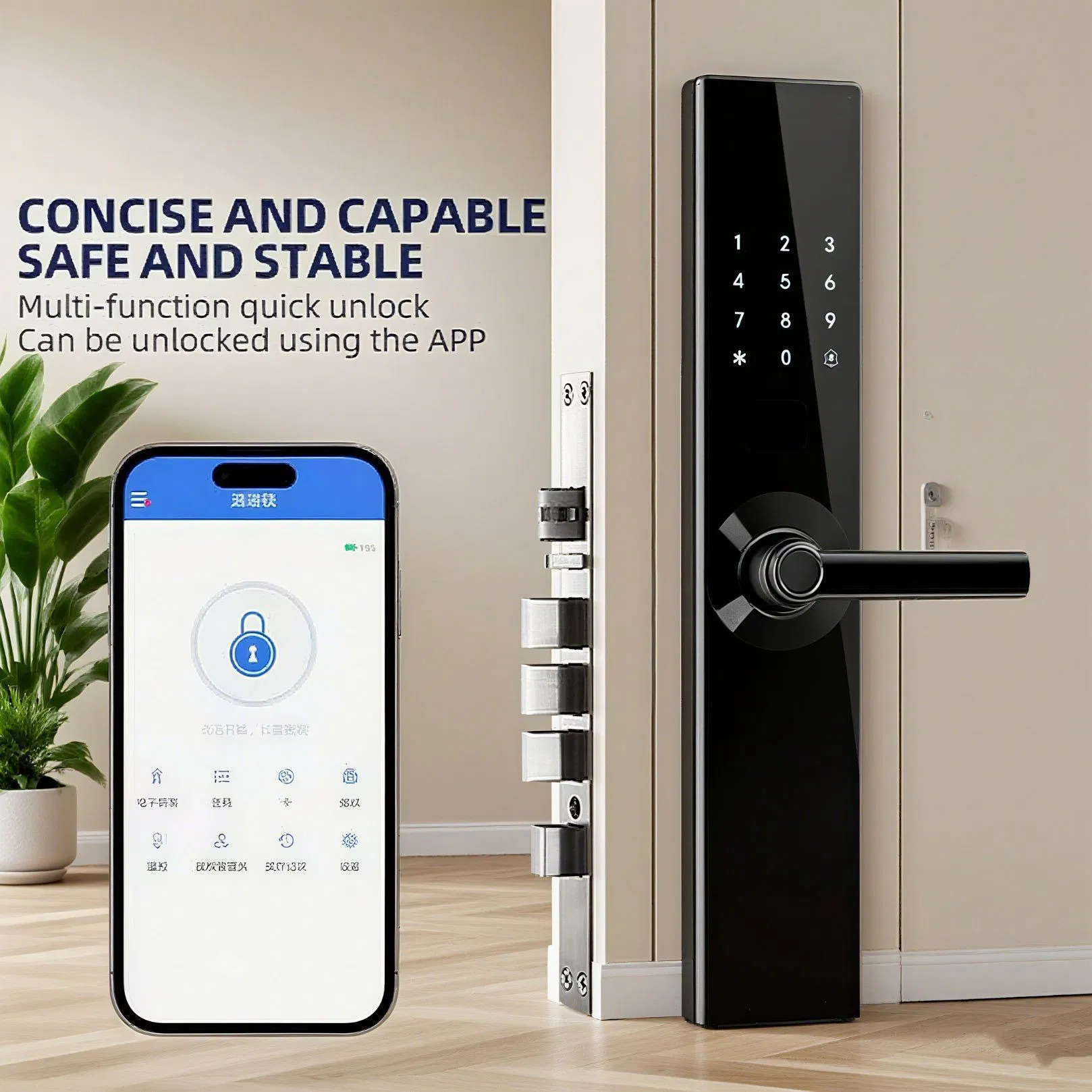 Mortise 6068 Electronic Remote Control Tuya WiFi Digital Low Cost Best Quality APP Remote Unlock Fingerprint Smart WiFi Door Lock for Main Door