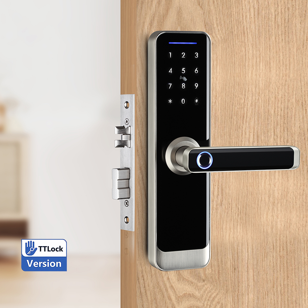 TTlock BLE APP Cerradura Inteligente Interior Wooden Door Digital Lock Home Secure Fingerprint Code Card Unlock Smart Gate Lock