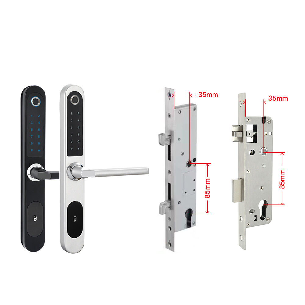 Enrique Tuya Biometric Smart Lock for Waterproof Aluminum Alloy Keypad 4 AAA Batteries Sliding Door Security Mortise Door