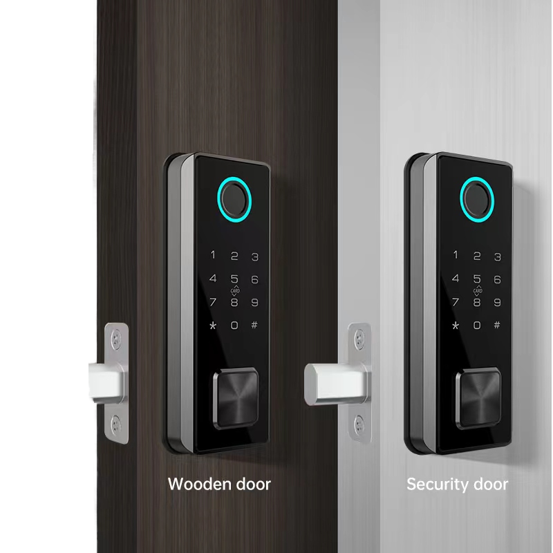 Tuya TTlock Fingerprint Smart Lock Automatic Sensor Keypad &amp; Mobile Phone Remote Control Digital Door Lock Aluminum Door