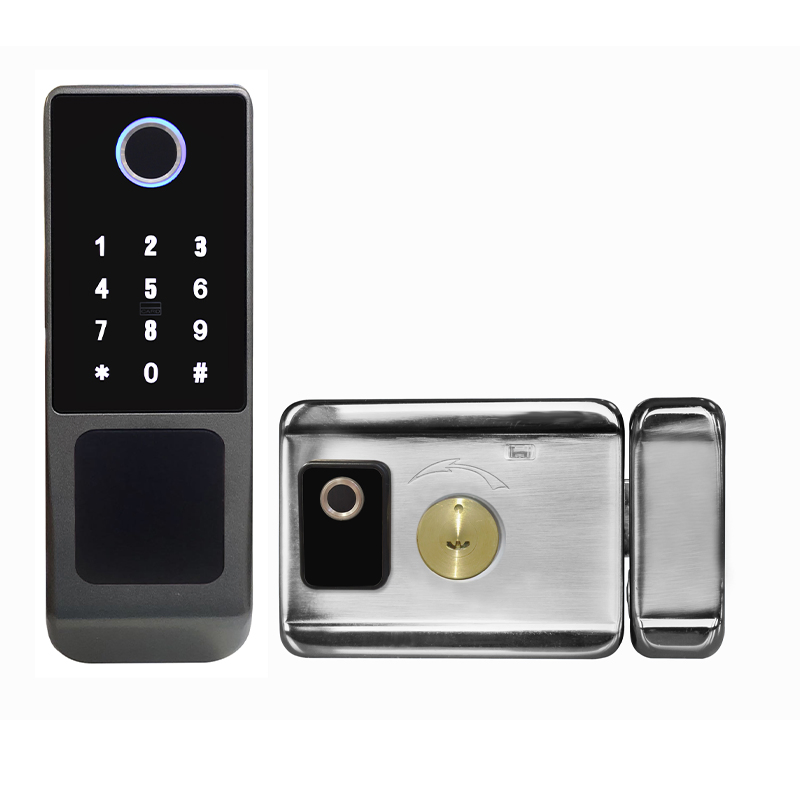 High Security Electronic Dual Fingerprint Smart Rim Lock with Ttlock APP