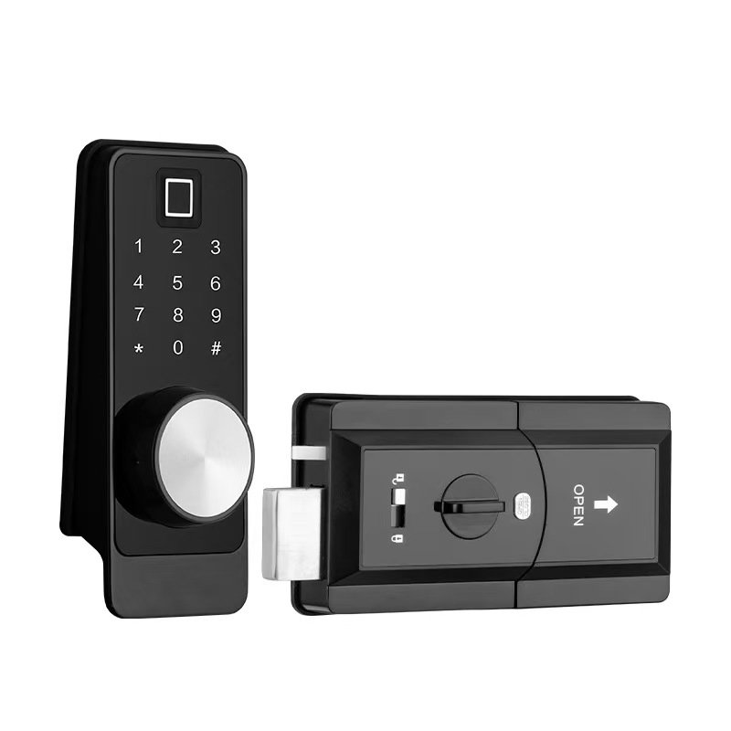 Outdoor Waterproof Rim Lock WiFi Tuya APP Gate Biometric Fingerprint Electric Door Lock Smart Rim Lock