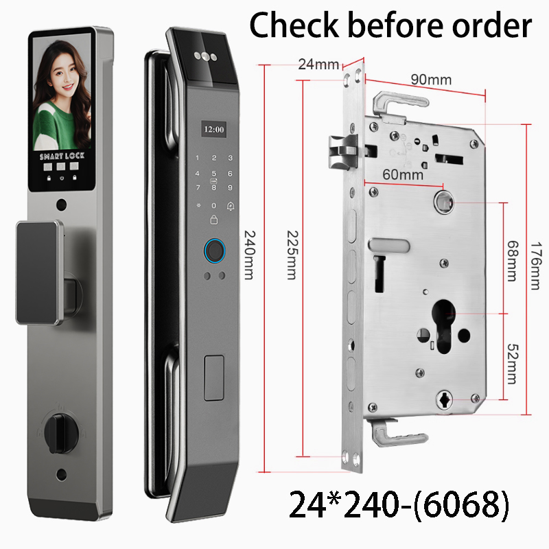 For DF14XF Works with Tuya 3D Face Real-time Intercom Smart Door Lock Security Camera Fingerprint Password Key Unlock Cloud