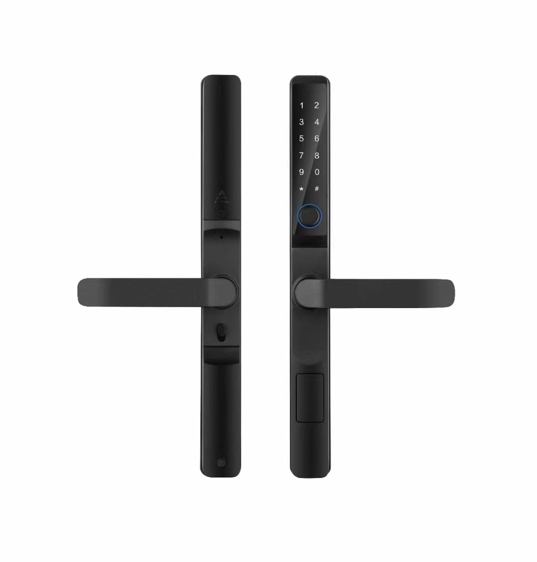 Slim Smart Aluminum Door Lock Waterproof IP66 2085 2585 3092 Mortise TUYA Ttlock Fingerprint Reversible for Grill UPVC Door