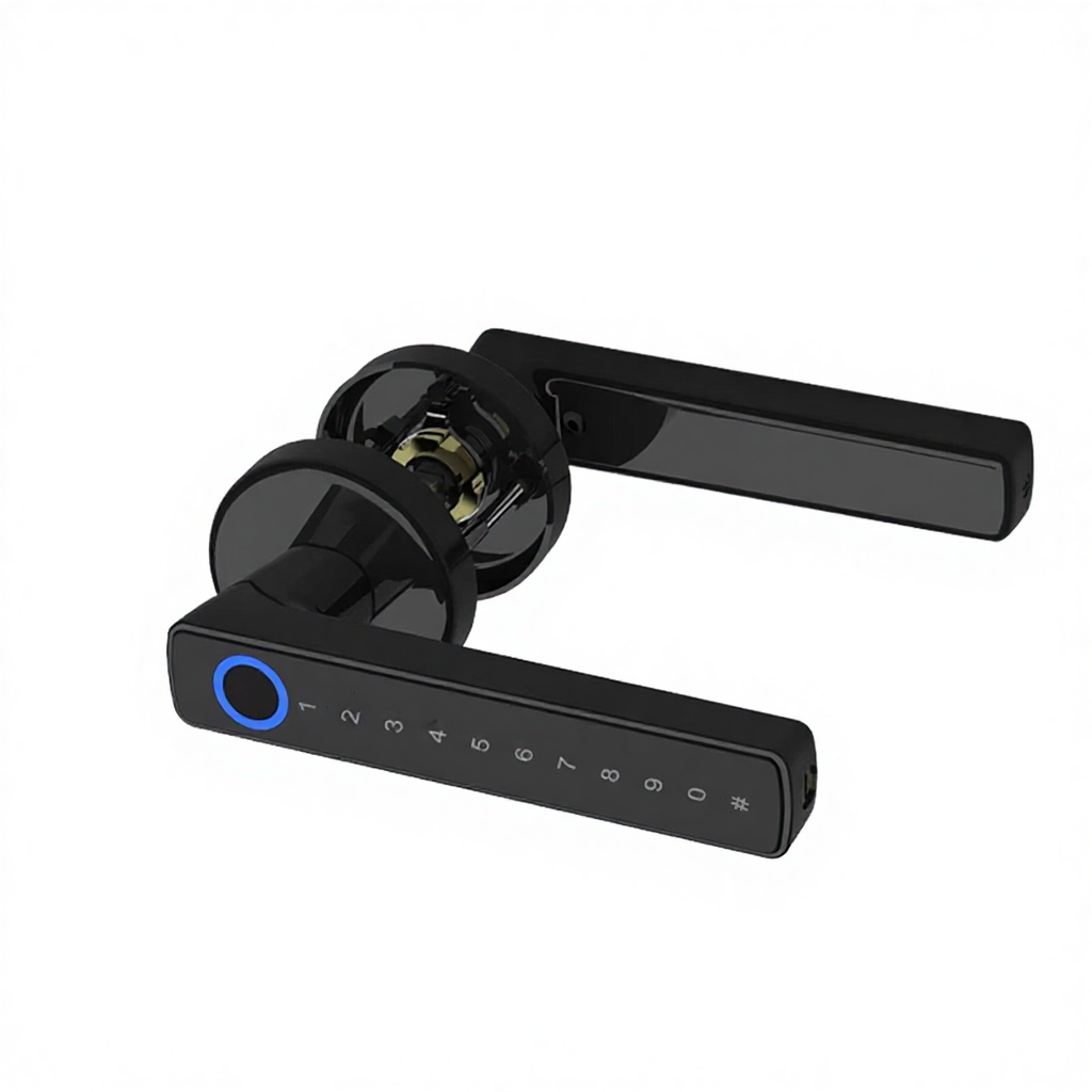 Indoor TUYA APP for Smart Electronic Fingerprint Handle Door Lock with Cloud Storage for Aluminum Doors